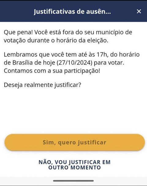 Justificar ausência e-título - 27.10.2024