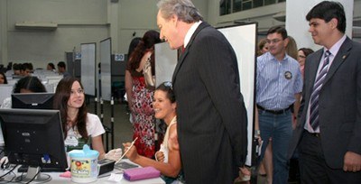 Ministro Presidente Ricardo Lewandowski visitando o posto de atendimento para biometria em Goiân...